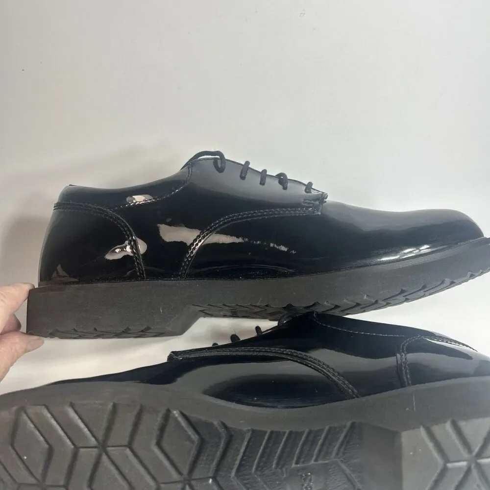 Bates Men’s Dress Shoes Size 11 Black High Gloss Duty Oxford Police/Fire